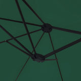 Double-Head Garden Parasol with LEDs Green 449x265 cm 362954