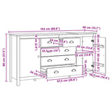 Sideboard HILL Honey Brown 154 x 40 x 80 cm Solid Pine Wood 42025035