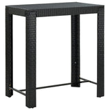 5 Piece Garden Bar Set with Cushions Poly Rattan Black 3095405