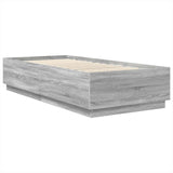 Bed Frame Grey Sonoma 90 x 200 cm Engineered Wood 3408213