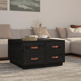 Coffee Table Black 80x80x45 cm Solid Wood Pine 821521