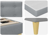 Bed Frame with Mattress Light Grey 90 x 190 cm Fabric 3415262