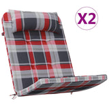 Chair Cushions 2 pcs Red Check 58 x 77 x 4.5 cm Oxford Fabric 361843