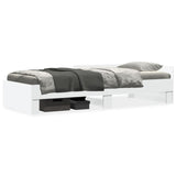 Bed Frame without Mattress White 100x200 cm Engineered Wood 849572