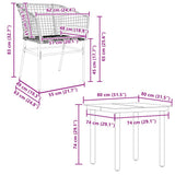 5 Piece Garden Dining Set Black Poly Rattan Glass 3334584