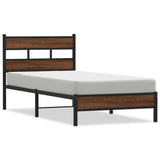 Bed Frame without Mattress Brown Oak 100x200 cm Engineered Wood 4017303