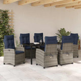 Garden Dining Set with Cushion 7 pcs Grey Poly Rattan 3380467