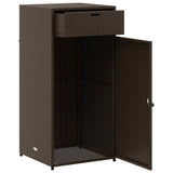 Garden Storage Cabinet Brown 55x55x111 cm Poly Rattan 365560