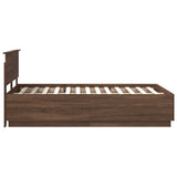 Bed Frame with Headboard Brown Oak 120 x 190 cm Engineered Wood 3408095