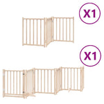 Dog Gate with Door Foldable 9 Panels 450 cm Poplar Wood 3155697