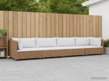 4 pcs Rattan Lounge Set with Cushions GENDT Natural Rattan 3429860