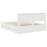 Bed Frame with Drawer White 160 x 200 cm Engineer Wood 3410686