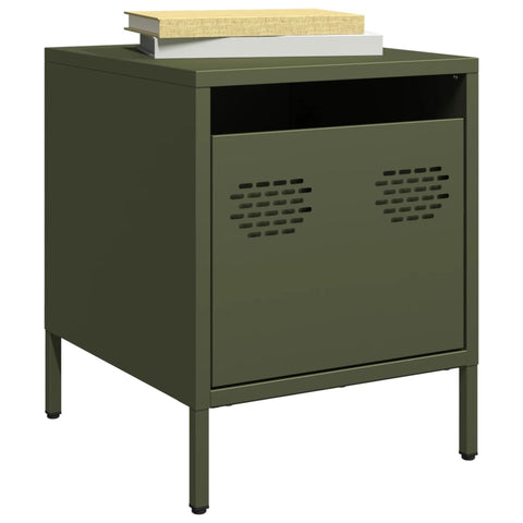 ZNTS Bedside Cabinets 2 pcs Olive Green 35x39x43.5 cm Steel 851253