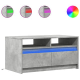Coffee Table with LED Lights Concrete Grey Engineered Wood 851994