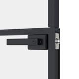 ZNTS Interior Door Black 102x201.5 cm Tempered Glass&Aluminium 153661