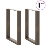 Dining Table Legs U-Shaped 2 pcs Natural Steel 70x cm Steel 4013187