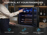 16 Bottle Wine Cooler, 48 Litre Capacity, 4-16&degC Tabletop Counter Drinks Wine Fridge with Glass T3398P617046