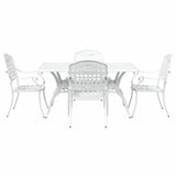 Garden Dining Set 5 pcs White Aluminium 3334646