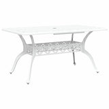 Garden Dining Set 7 pcs White Aluminium 3334682