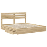 Storage Bed with Drawer Sonoma Oak 180 x 200 cm Engineered Wood 3411550