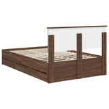 Bed Frame with Drawer Brown Oak 120 x 190 cm Engineer Wood 3408004