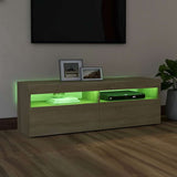 TV Cabinet with LED Lights Sonoma Oak 120x35x40 cm 804376