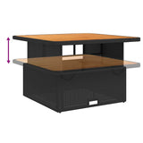2 Piece Garden Dining Set with Cushions Black Poly Rattan 3277391