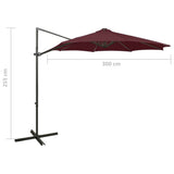 Cantilever Garden Parasol Bordeaux red 312342