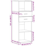 Highboard Brown Oak 45x42.5x124 cm Engineered Wood 846172