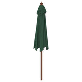 Garden Parasol with Wooden Pole Green 299x240 cm 363168