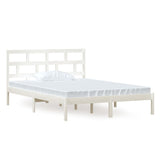 3101219 Bed Frame without Mattress White Solid Wood 140x200 cm