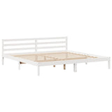 Bed Frame without Mattress White 200x200 cm Solid Wood Pine 3301549