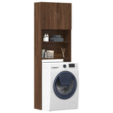 Washing Machine Cabinet Brown Oak 64x24x190 cm Engineered Wood 859133