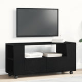 TV Cabinet with Wheels Black Oak 102x34.5x43 cm Engineered Wood 862479