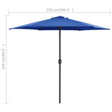 Garden Parasol with Aluminium Pole 270x246 cm Azure Blue 47351