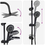 Shower System Black Stainless Steel 21 x 48 x 112 cm 42053767