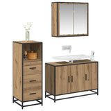 Bathroom Furniture Set 3 pcs Artisan Oak Engineered Wood 3402457