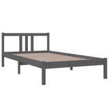 Bed Frame without Mattress Grey Solid Wood 100x200 cm 814876