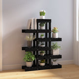 Plant Stand Black 85x25x109.5 cm Solid Wood Pine 822091