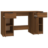 Desk with Side Cabinet Brown Oak Engineered Wood 3115915