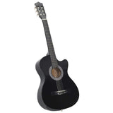 Western Classical Cutaway Guitar with 6 Strings Black 38" 70132