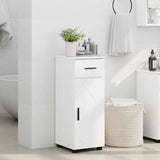 Bathroom Cabinet with Drawer High Gloss White 30 x 35 x 80 cm 883328
