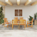 Garden Dining Set 5 pcs Brown Solid Acacia Wood 3375678