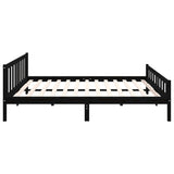 Bed Frame without Mattress Black Solid Wood 160x200 cm 810693