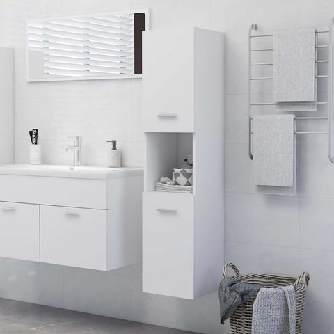 Bathroom Cabinet White 30x30x130 cm Engineered Wood 804997