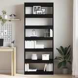 Book Cabinet with Shelf Black 80 x 30 x 198 cm Engineered Wood 3333917