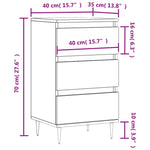 ZNTS Sideboard White 40x35x70 cm Engineered Wood 831084