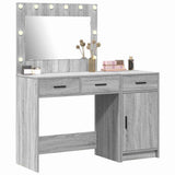 Dressing Table with Mirror Lights 2 pcs Grey Engineered wood 3334232