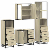 4 Piece Bathroom Furniture Set Sonoma Oak Engineered Wood 3301256
