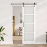 Sliding Door ORKDAL White 78 x 232 cm Solid Pine Wood and Glass 3331940